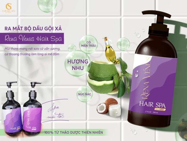 Bộ dầu gội xả RENA VENUS HAIR SPA 100% tự nhiên từ thảo mộc quê nhà